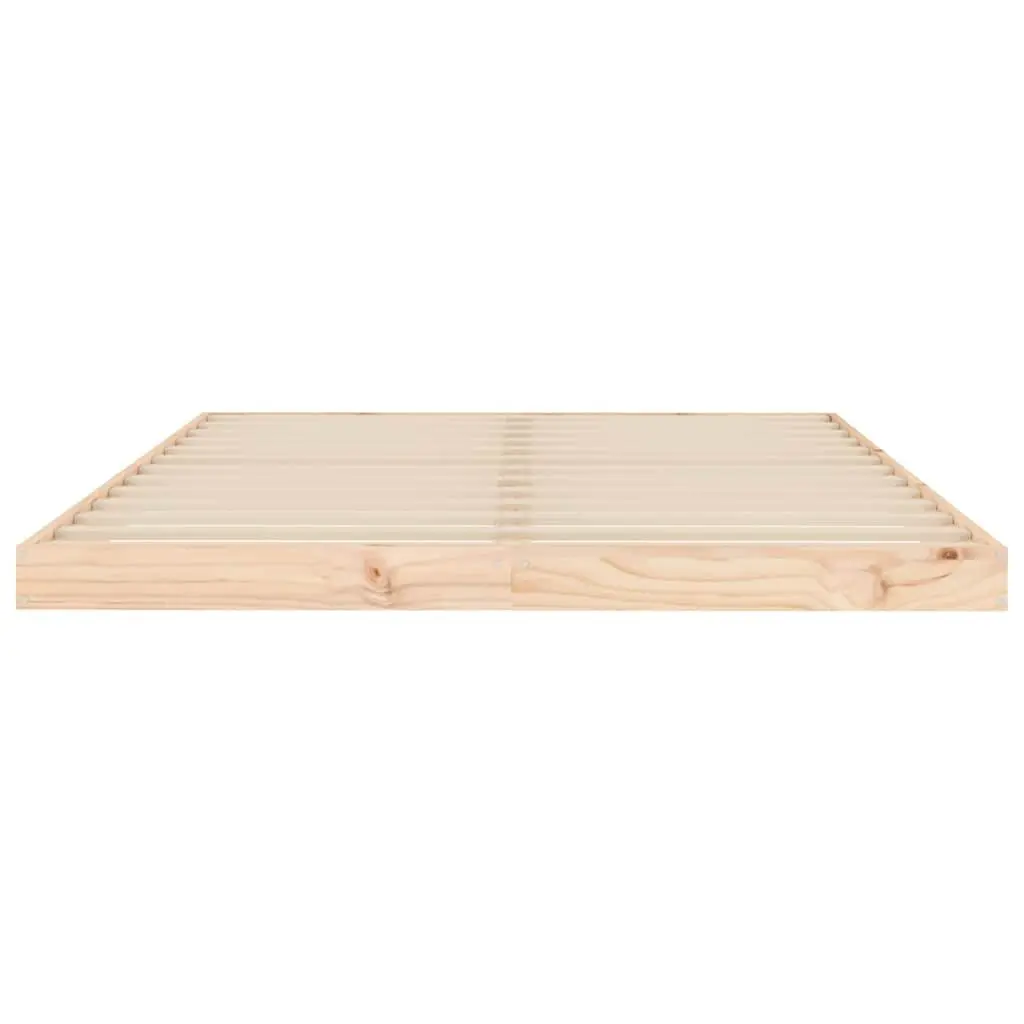 Solid Wood Pine Bed Frame Slatted Base 135x190 cm Brown