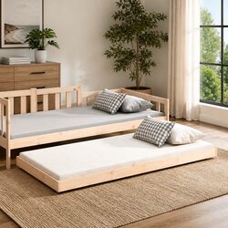 Bed Frame 90x190 cm Solid Pine Wood Slatted Base Bedroom Furniture Brown