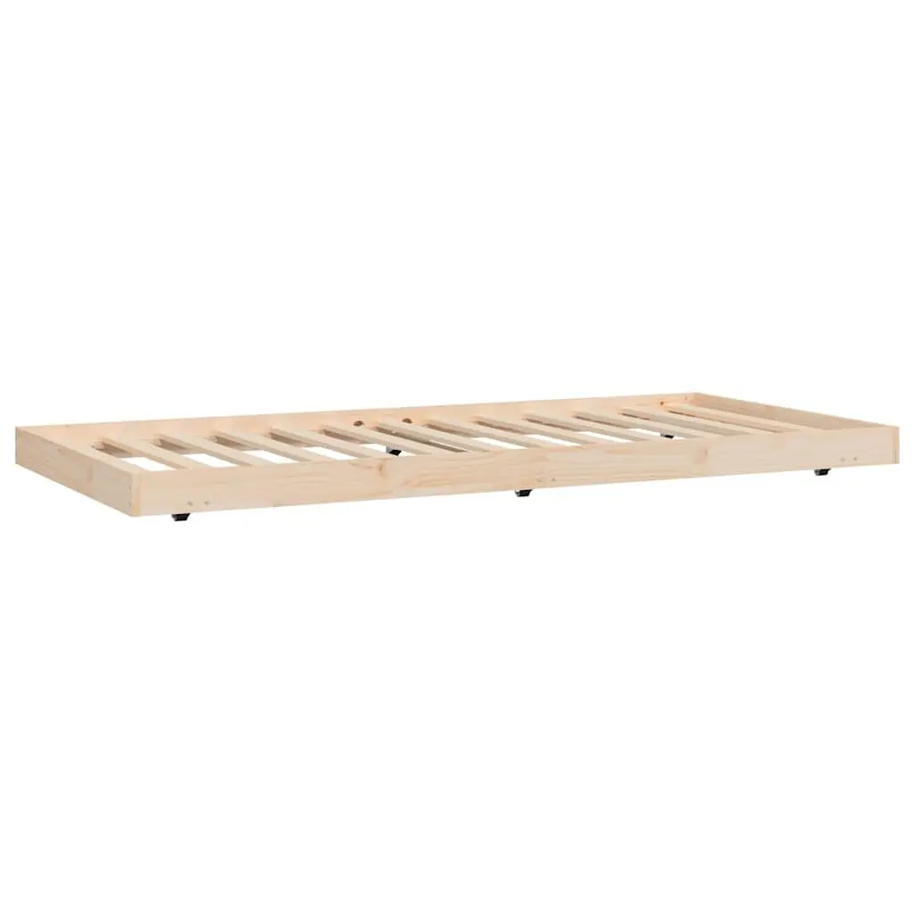 Pine Wood Bed Frame Sturdy Slatted Base 90x190 cm Brown