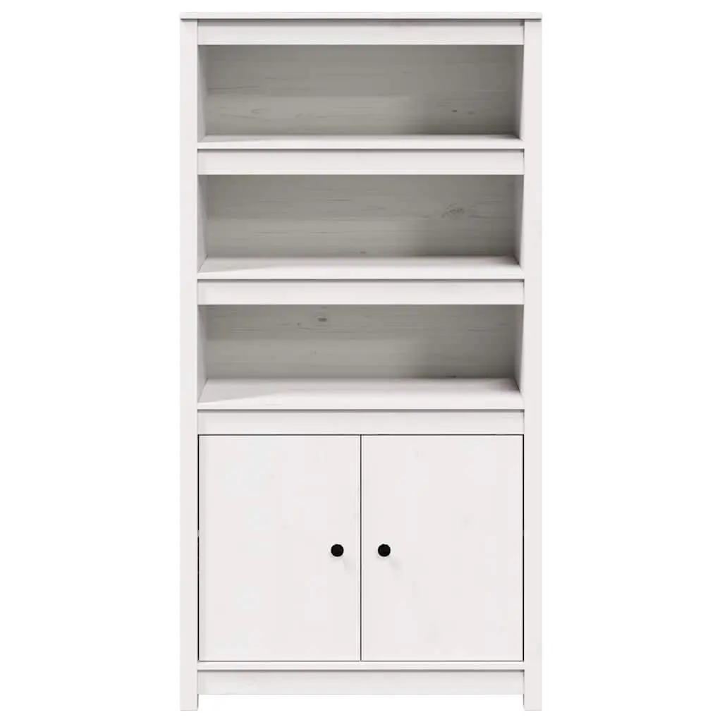 Highboard Solid Pine Wood White Storage Cabinet Sideboard with Doors Shelves