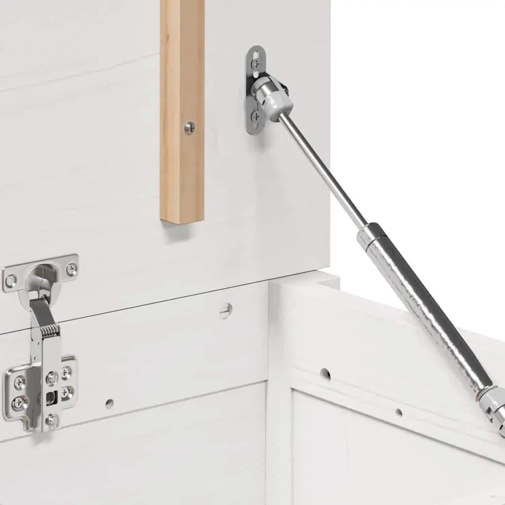 Storage Box White Solid Pine Wood 80x40x45.5cm Chest Organiser Lid Lift