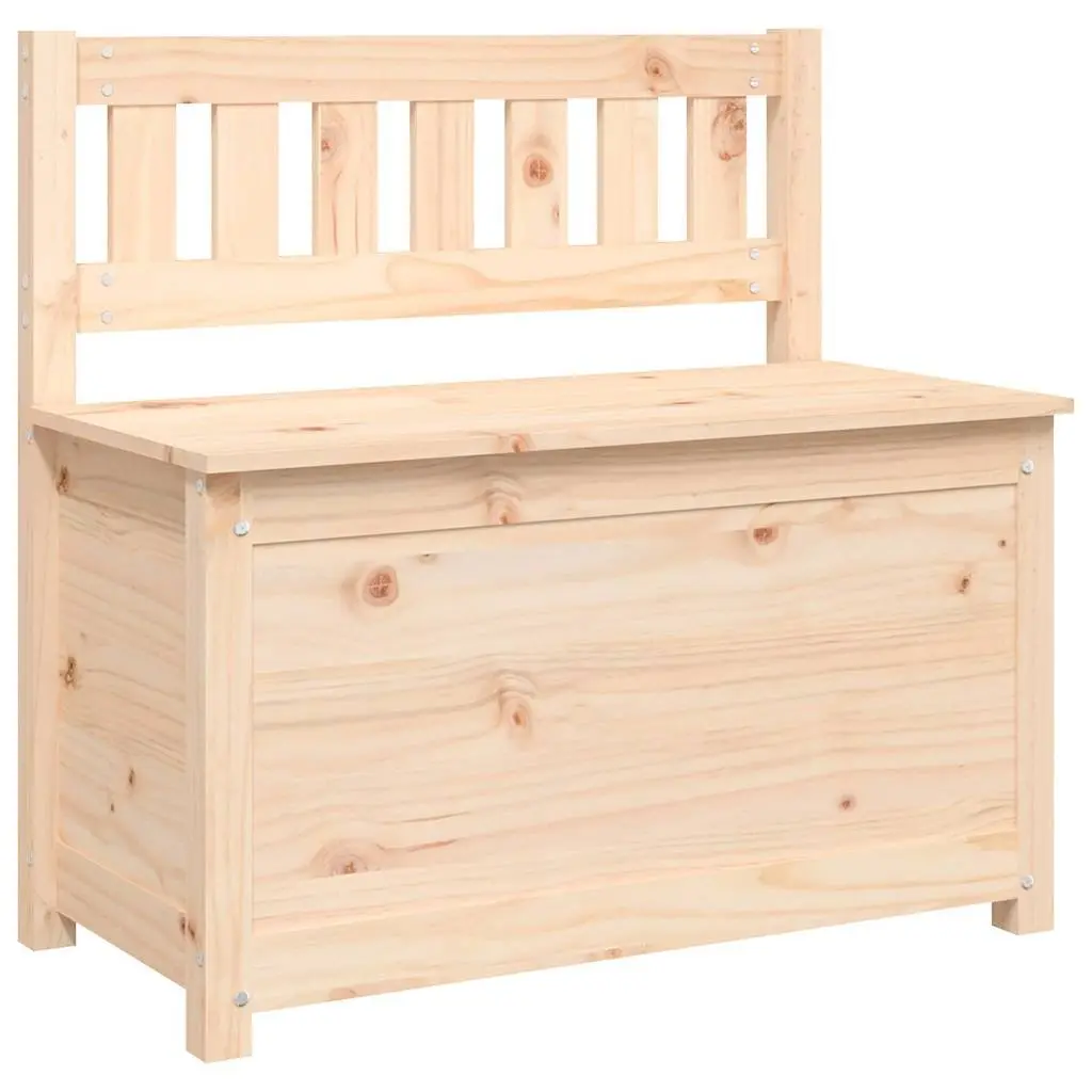 Wooden Storage Bench with Backrest Brown Solid Pine Wood 80 x 41 x 77 cm