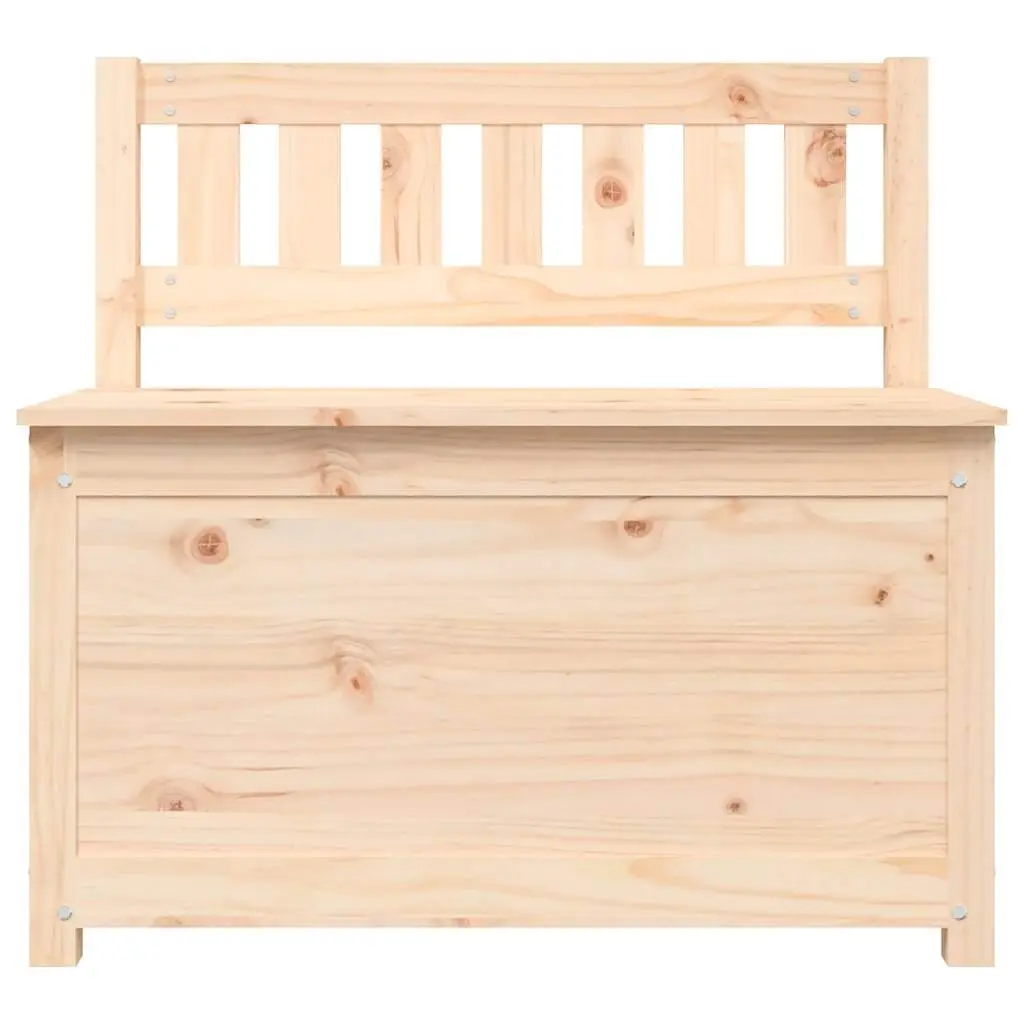 Wooden Storage Bench with Backrest Brown Solid Pine Wood 80 x 41 x 77 cm