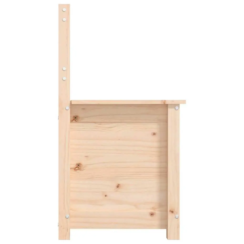 Wooden Storage Bench with Backrest Brown Solid Pine Wood 80 x 41 x 77 cm