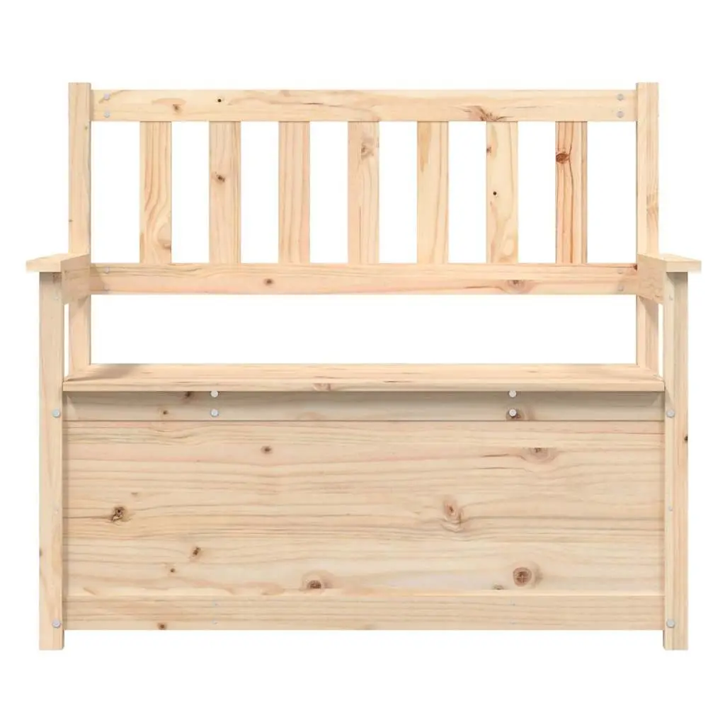 Storage Bench Solid Pine Wood Brown with Backrest Armrests 112.5x51.5x96.5cm