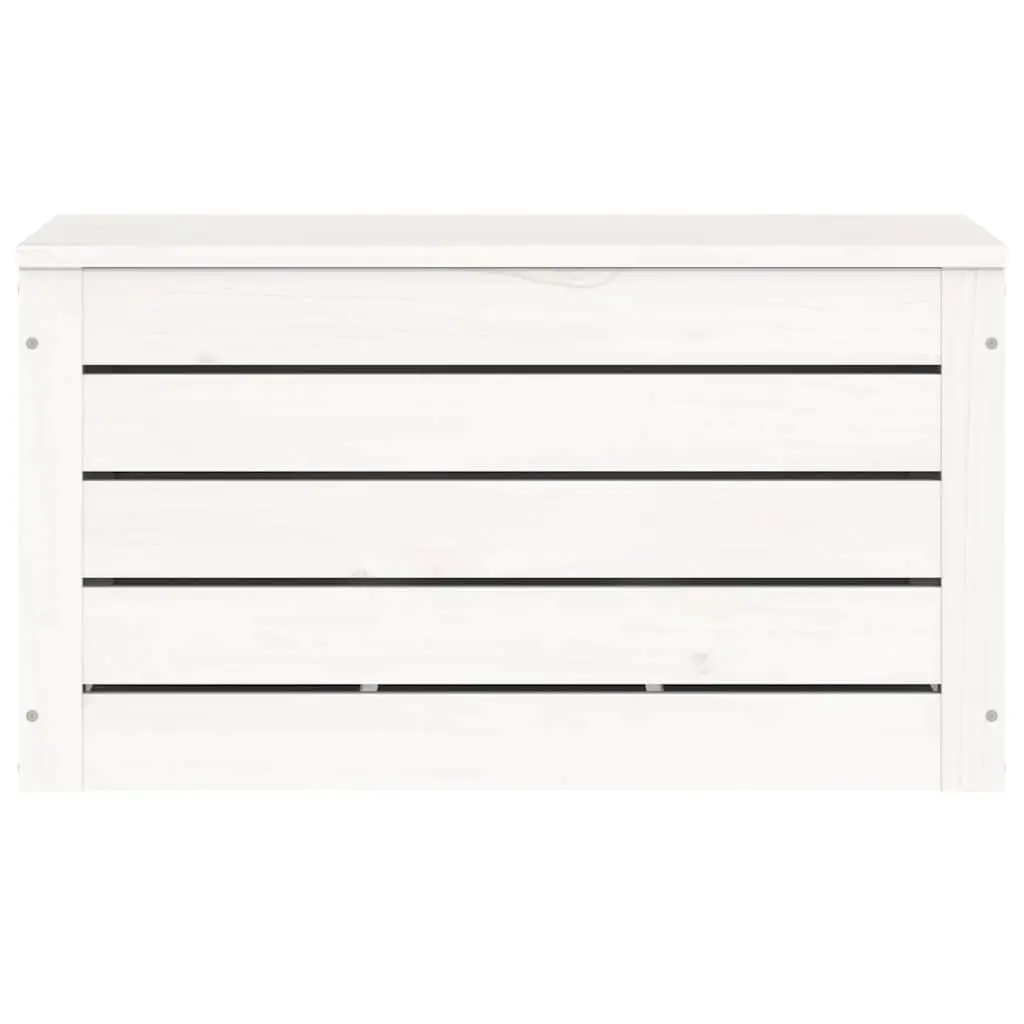 Storage Box White Solid Pinewood Chest Organizer 59.5 x 36.5 x 33 cm