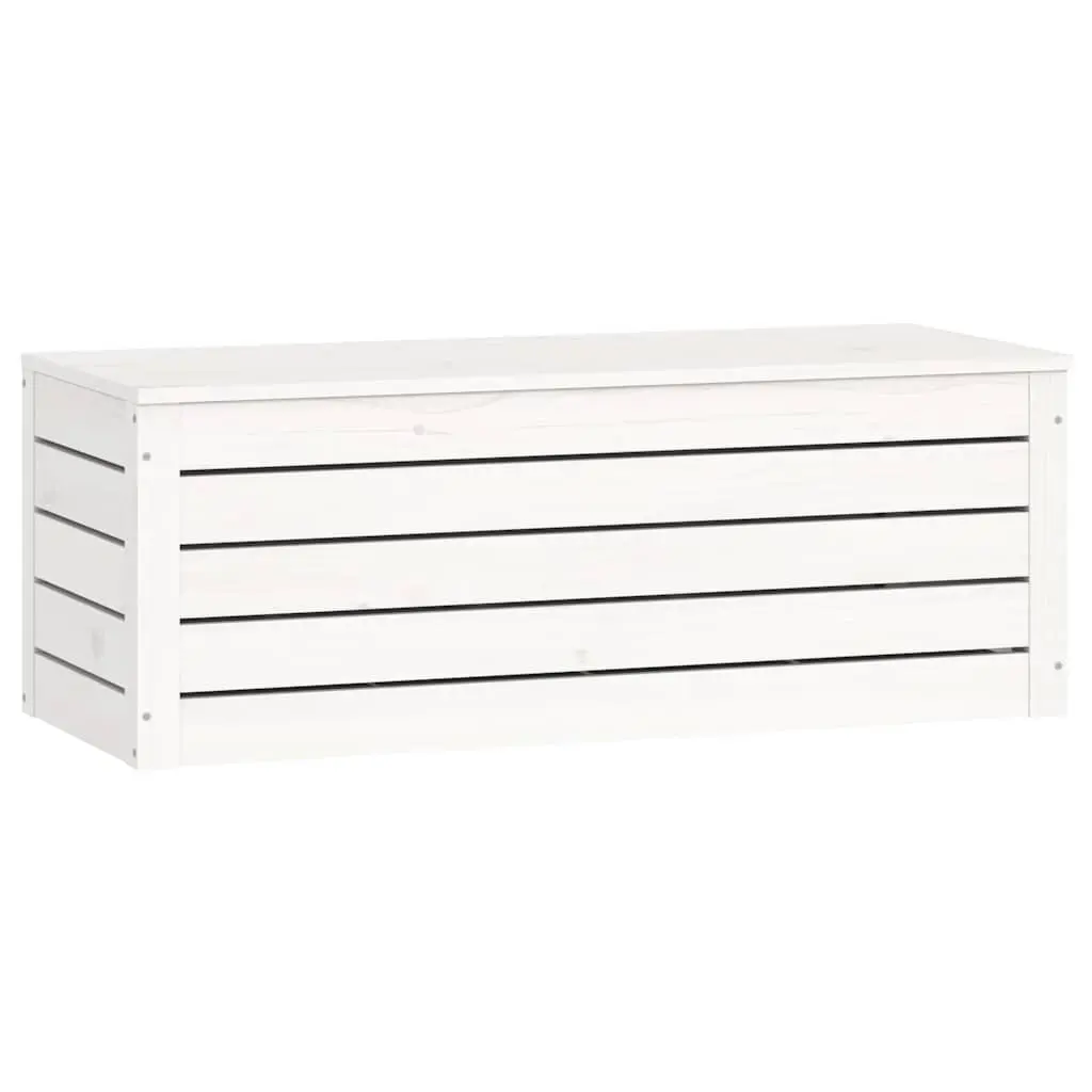 Storage Box White Solid Pine Wood 89x36.5x33 cm Chest Lid Organiser
