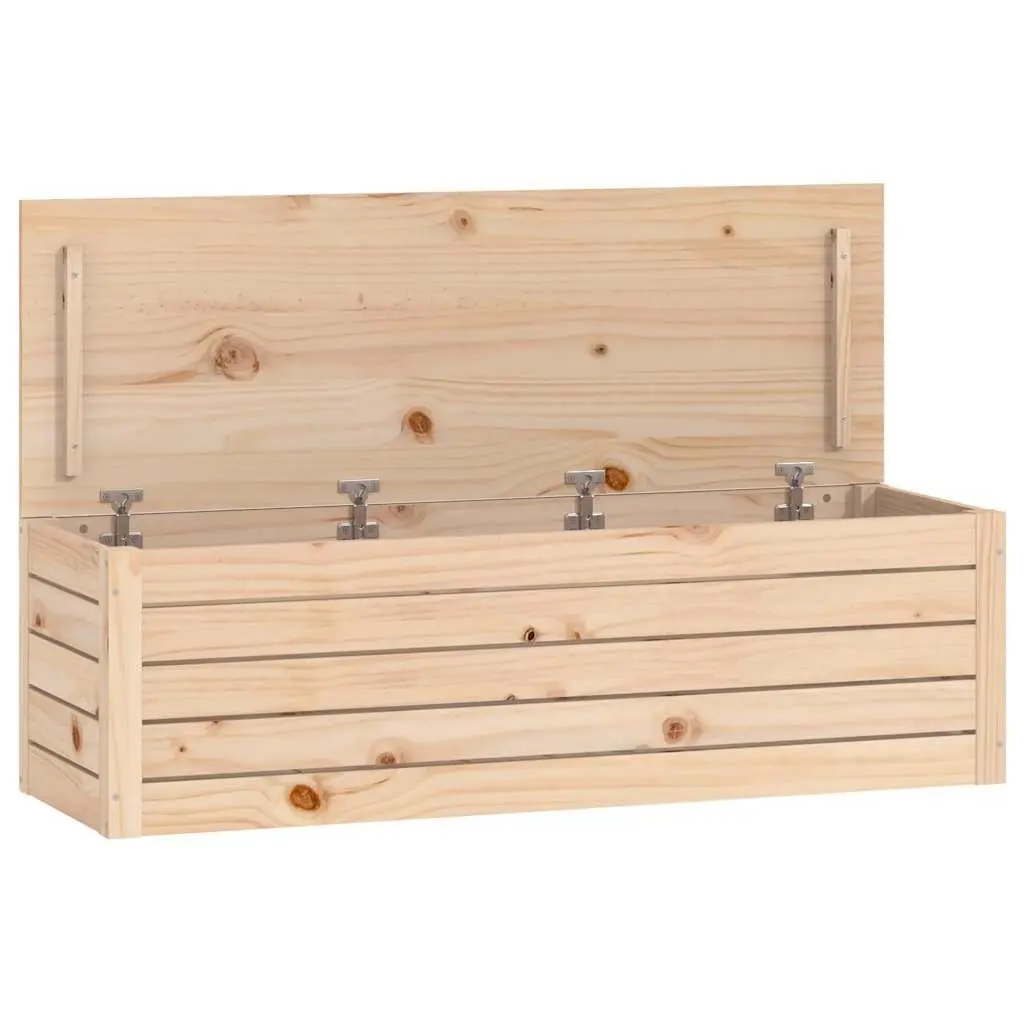 Storage Box Solid Pine Wood Chest Trunk Organiser Brown 109 x 36.5 x 33 cm