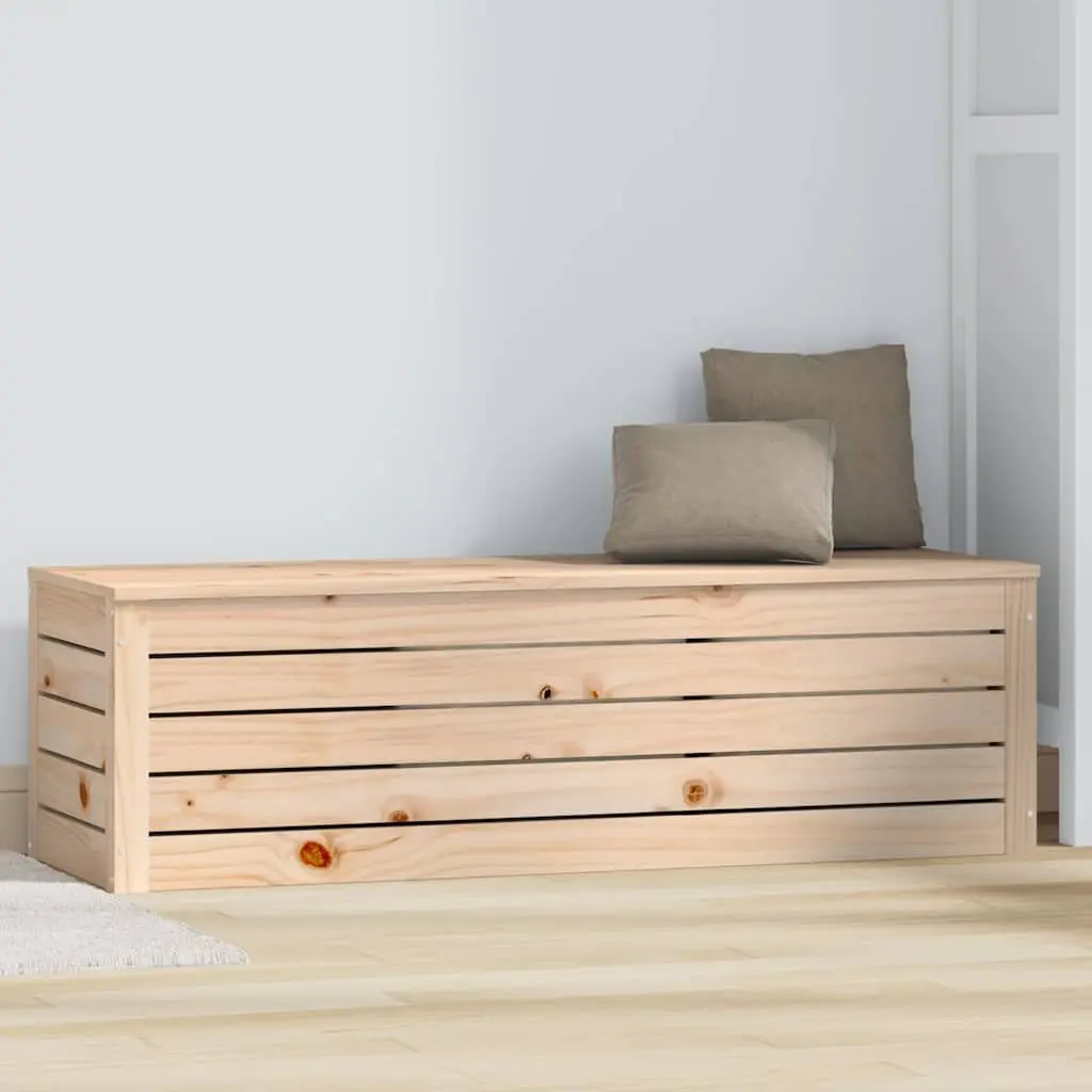 Storage Box Solid Pine Wood Chest Trunk Organiser Brown 109 x 36.5 x 33 cm