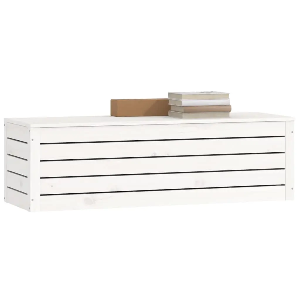 Storage Box White Solid Pine Wood 109x36.5x33cm Organiser Furniture