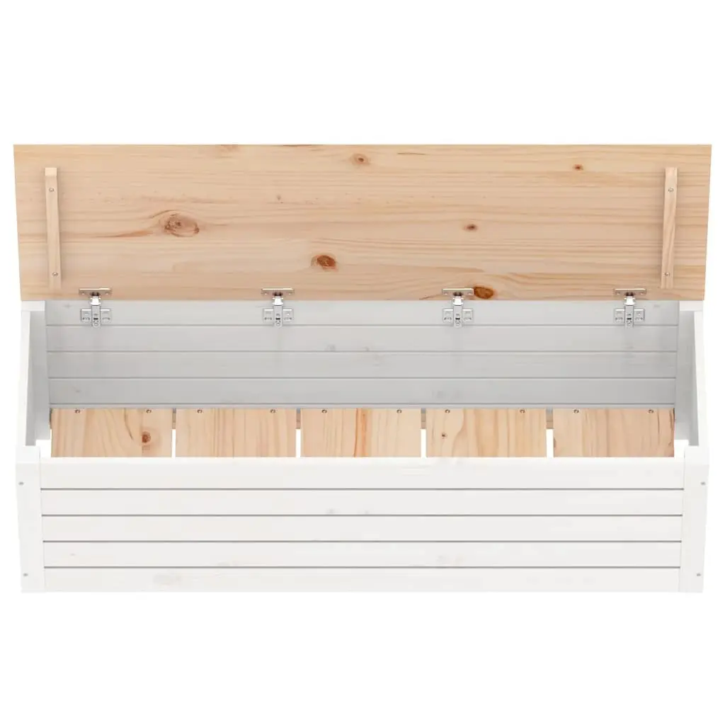 Storage Box White Solid Pine Wood 109x36.5x33cm Organiser Furniture