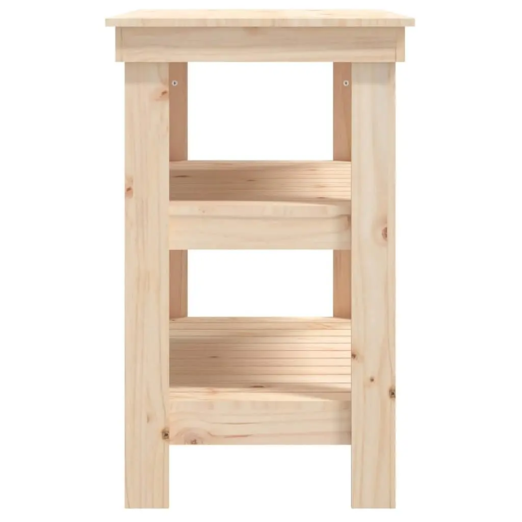 Wooden Work Bench Storage Table Brown Solid Pine Wood 78.5x50x80 cm