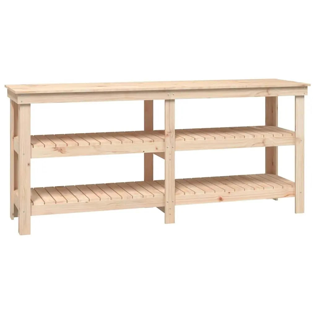 Work Bench Solid Wood Pine Storage Shelves 181x50x80 cm