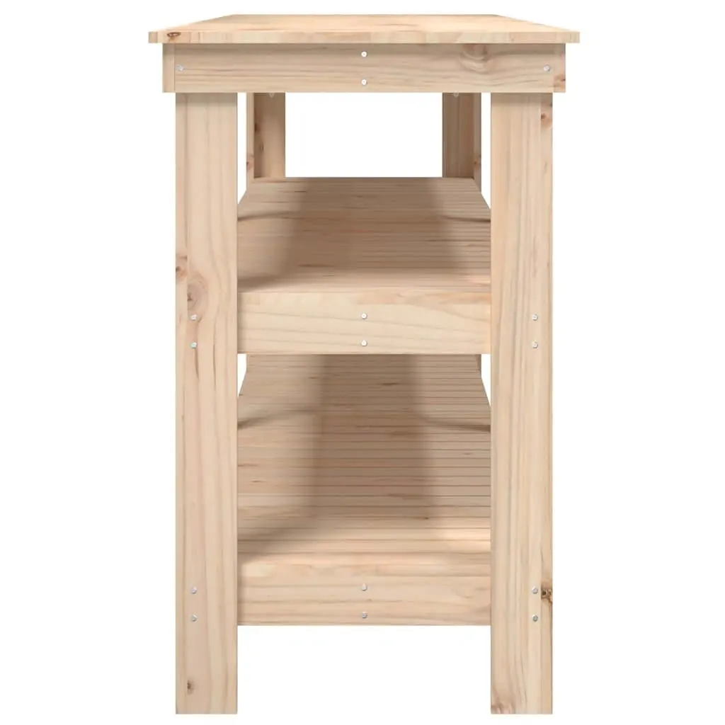 Work Bench Solid Wood Pine Storage Shelves 181x50x80 cm