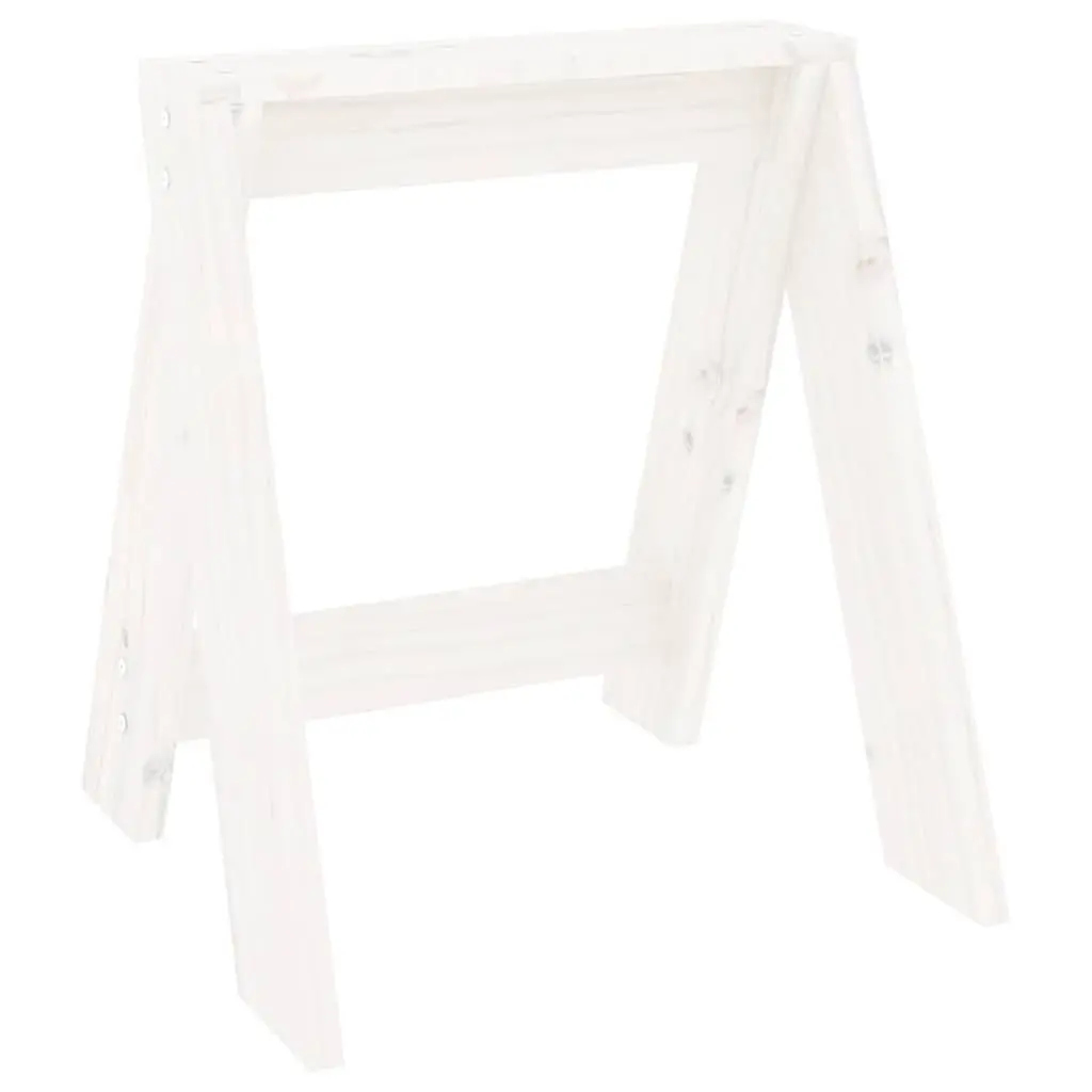 White Wooden Bar Stools Set of 2 Pine Kitchen Dining Room Seating No Backrest
