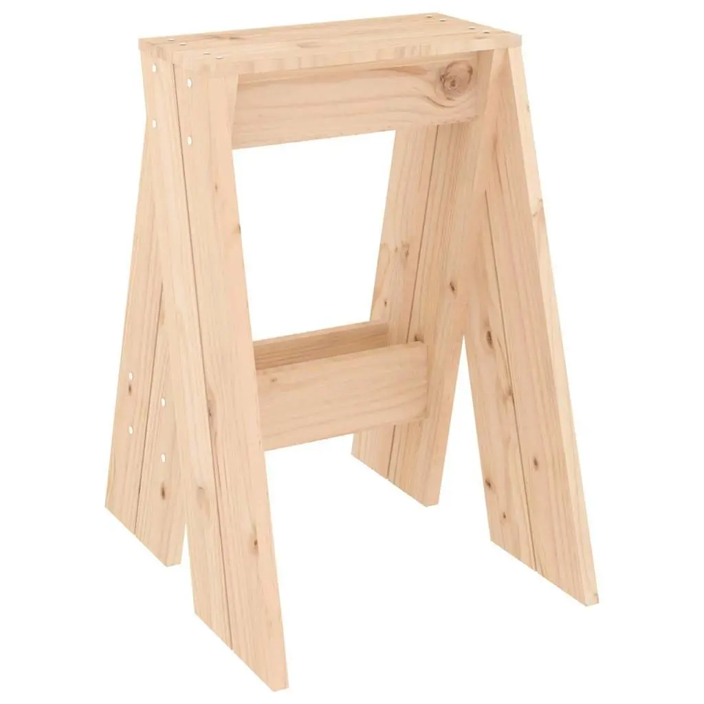 Wooden Stools 2 Pieces Solid Pine Brown Rustic Design 40x40x60cm No Backrest