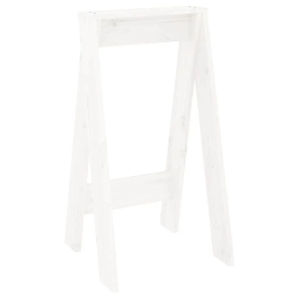 Wooden Stools Set of 2 Rustic White Bar Seating Kitchen Dining Room Furniture