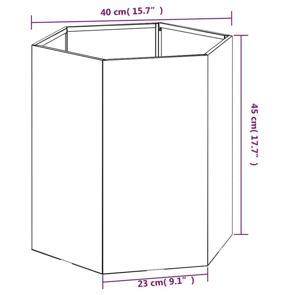 Corten Steel Planter Box Decorative 40x40x45 cm Outdoor Garden Flower Pot