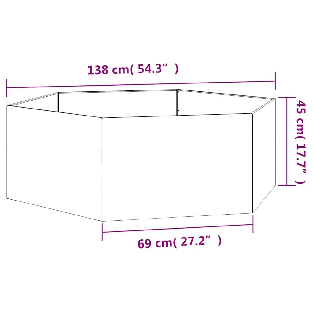 Planter Box Large Weathering Steel Raised Bed 138x120x45 cm