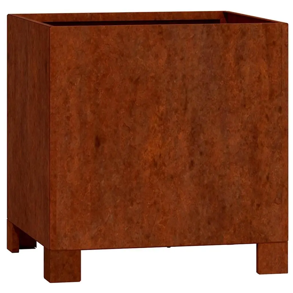 Planter with Legs Durable Corten Steel 30cm Garden Flower Box Outdoor Patio Decoration