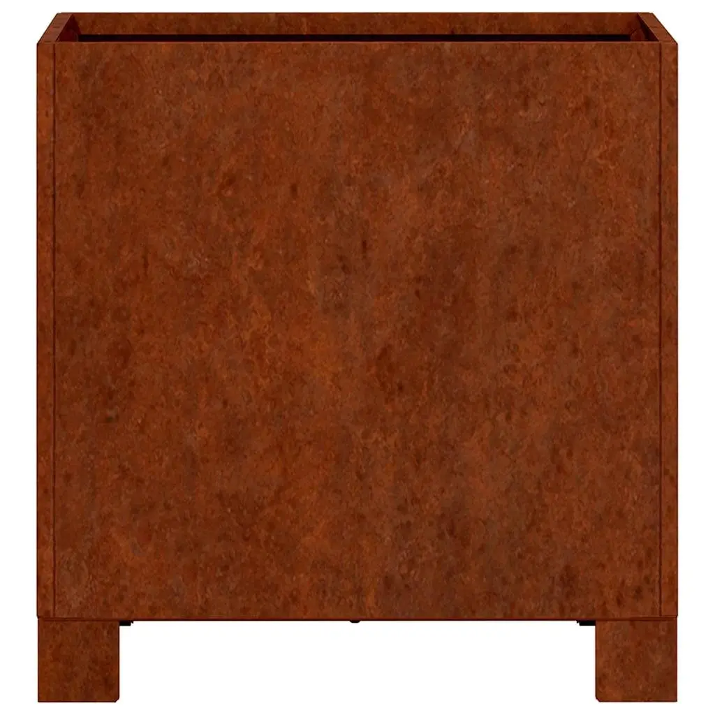 Planters with Legs Decorative Corten Steel 30x30x30 cm Set of 2 Outdoor Raised Flower Boxes