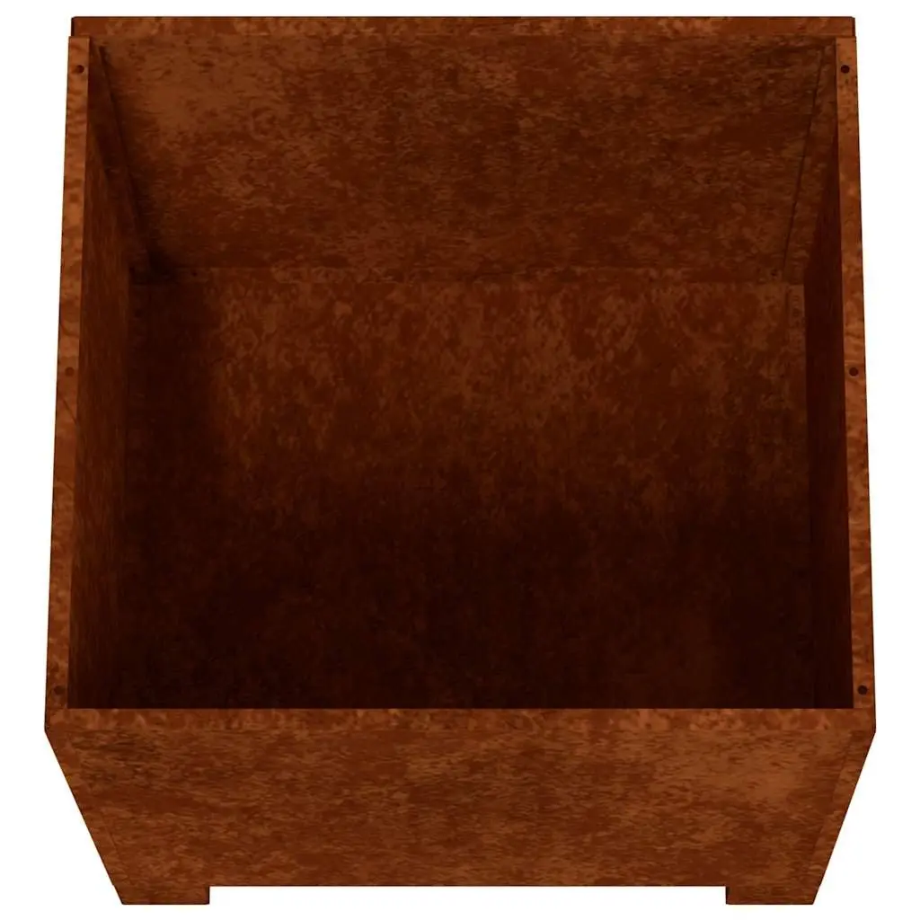 Planters with Legs Decorative Corten Steel 30x30x30 cm Set of 2 Outdoor Raised Flower Boxes