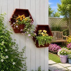 Corten Steel Wall Planters - Set of 2 for Your Garden