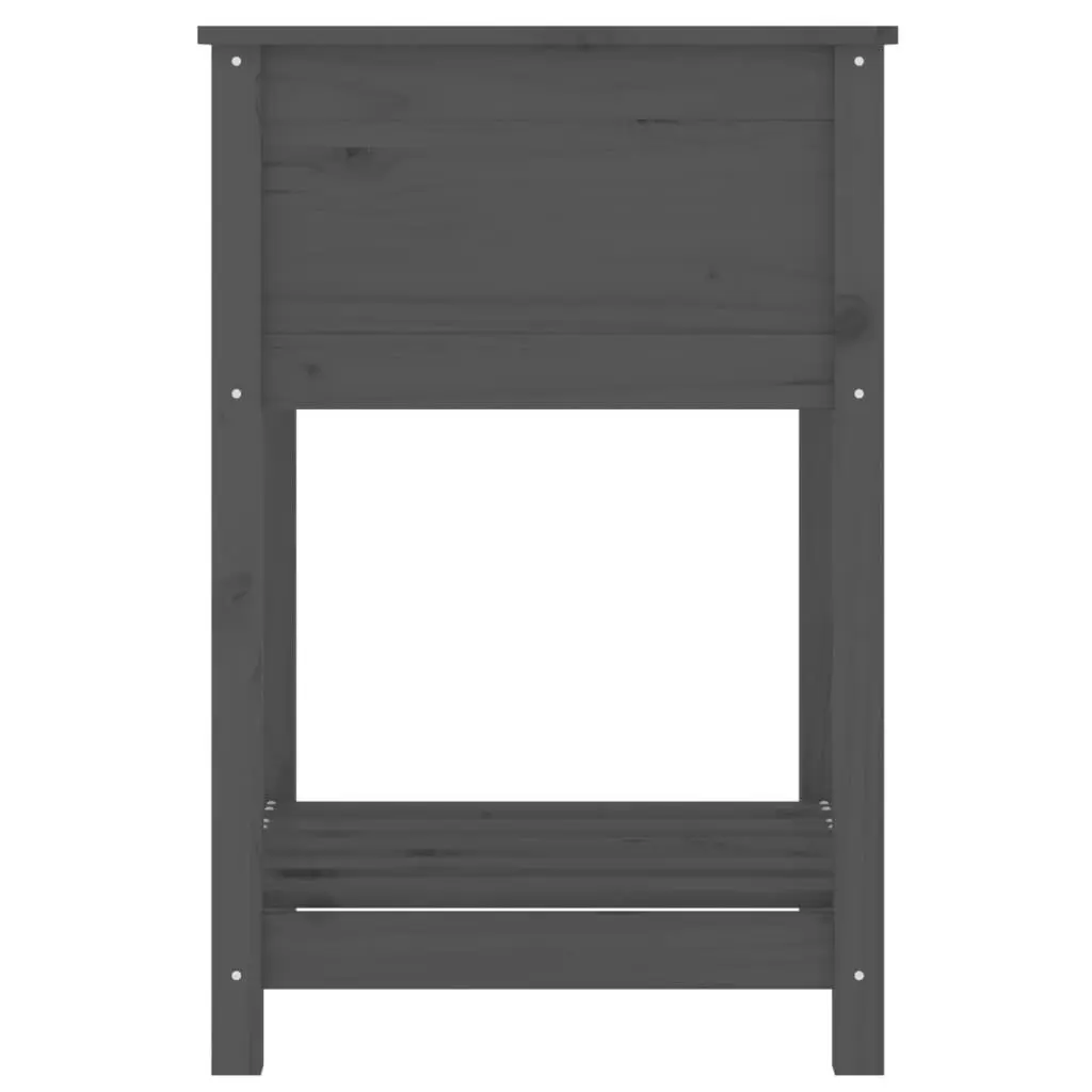 Wooden Planter with Shelf Grey Solid Pine 54 x 54 x 81 cm
