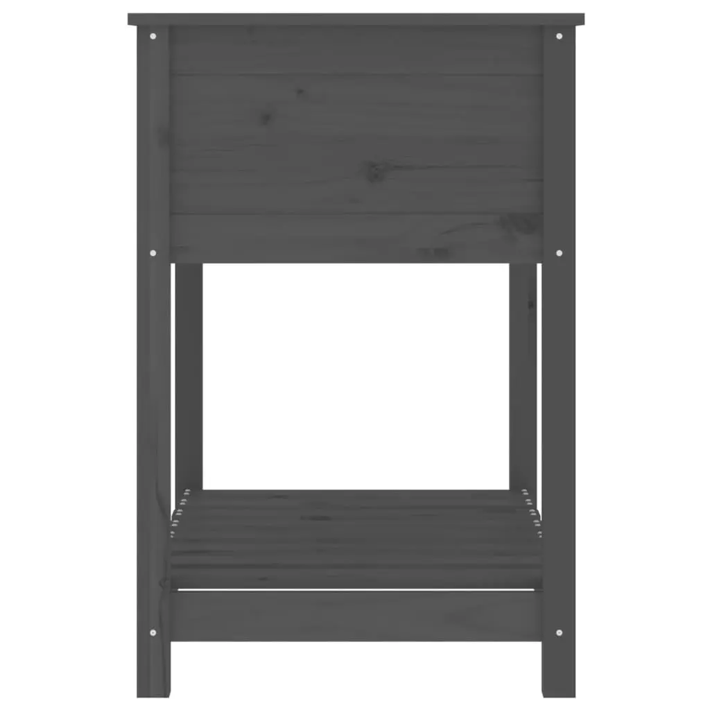 Wooden Planter Box with Shelf Grey Raised Herb Vegetable Pot 82.5 x 54 x 81 cm