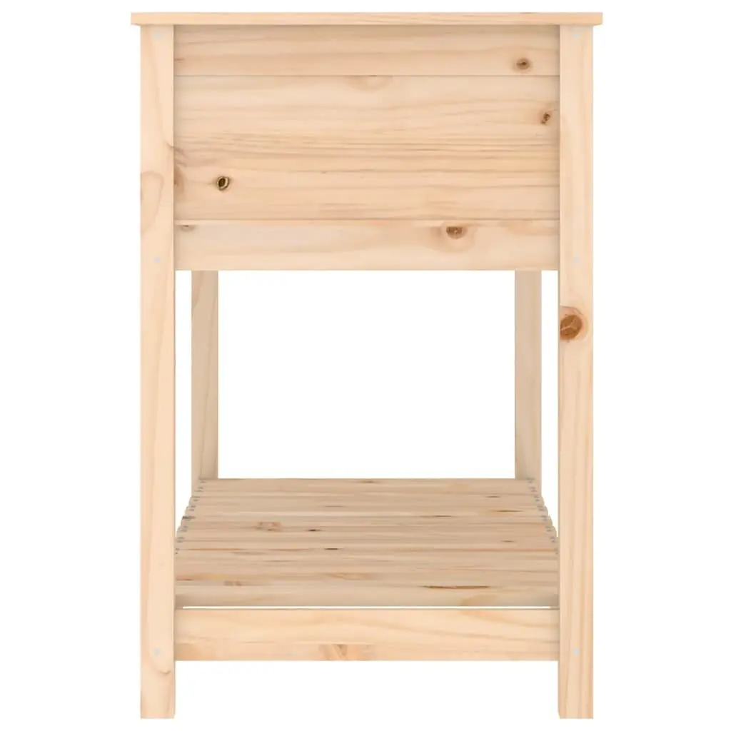 Wooden Planter with Shelf Solid Pine Raised Bed 111.5 x 54 x 81 cm