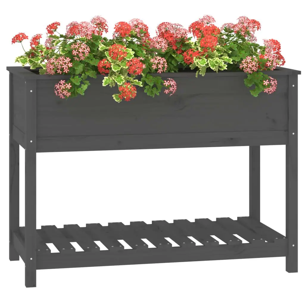 Wooden Planter Raised Ergonomic Grey 111.5cm W x 54cm D x 81cm H