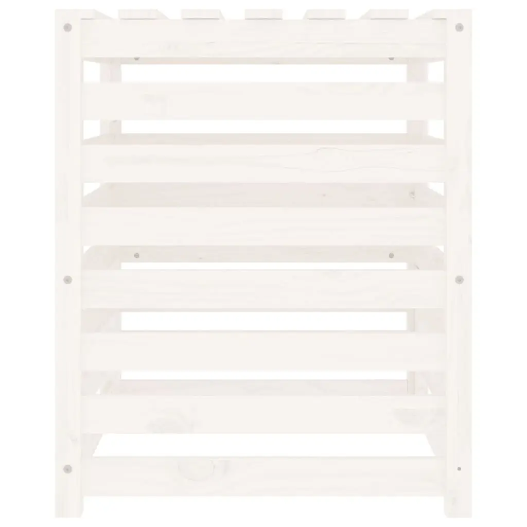 Solid Wood Pine Composter White 63.5x63.5x77.5 cm