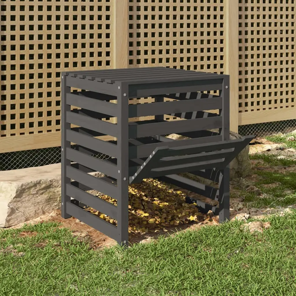 Wooden Composter Bin Large Capacity Grey 63.5cm