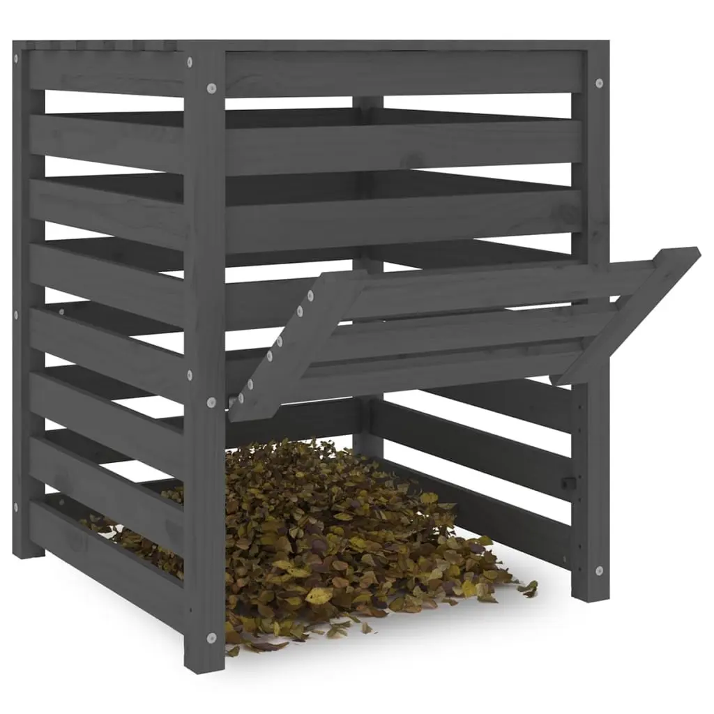 Wooden Composter Bin Large Capacity Grey 63.5cm