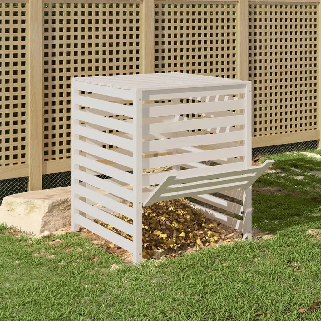 White Solid Pine Composter Bin 82.5x82.5x99.5cm