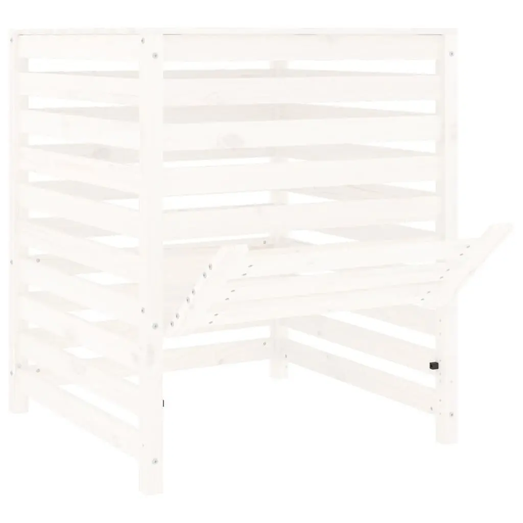 White Solid Pine Composter Bin 82.5x82.5x99.5cm