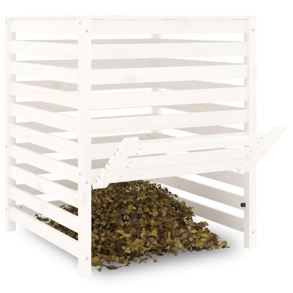 White Solid Pine Composter Bin 82.5x82.5x99.5cm