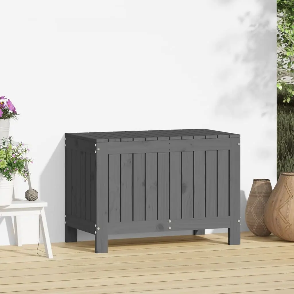 Grey Wooden Garden Storage Box