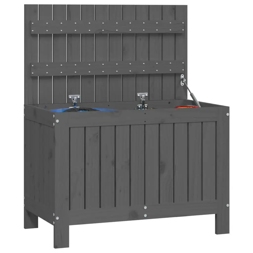 Grey Wooden Garden Storage Box