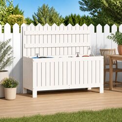 Friendly White Garden Storage Box 108x42.5x54cm