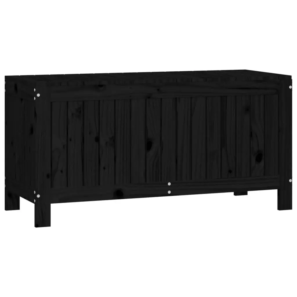 Garden Storage Box Solid Pine Wood Black 108x42.5x54cm Outdoor Furniture