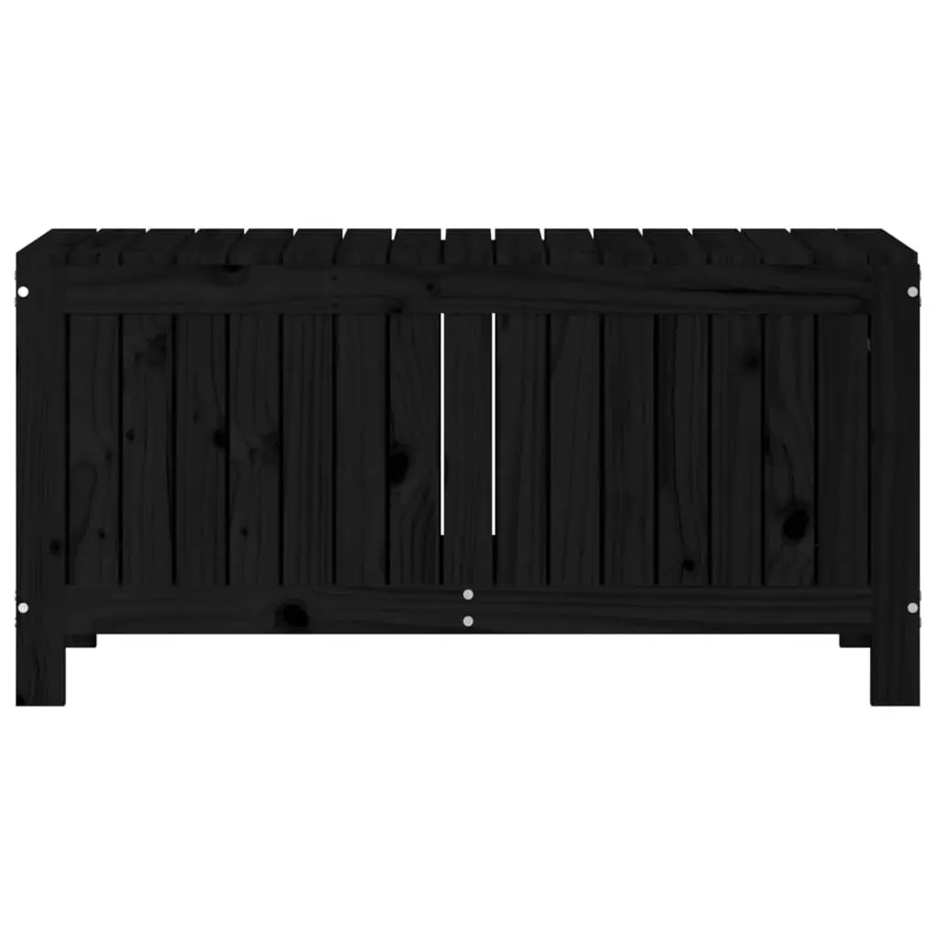 Garden Storage Box Solid Pine Wood Black 108x42.5x54cm Outdoor Furniture