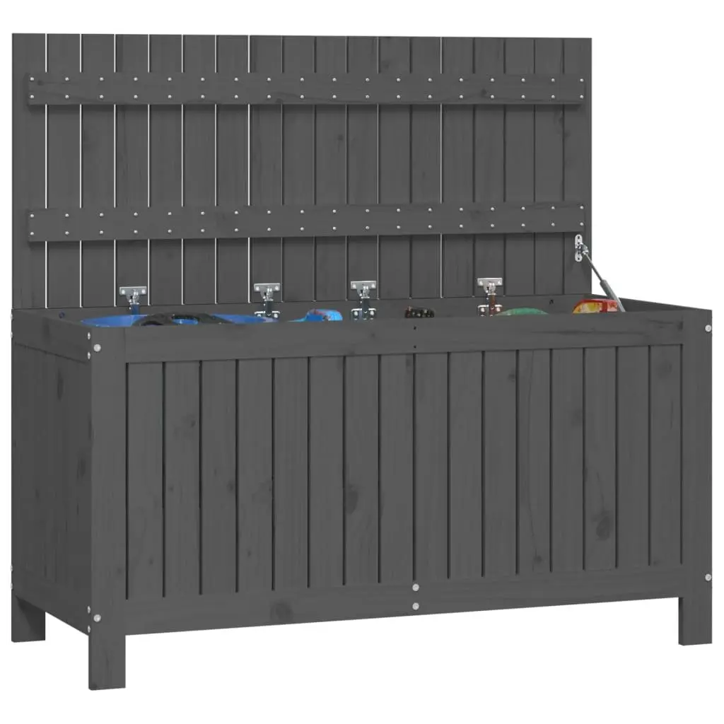 Garden Storage Box Grey Solid Wood Pine 115x49x60 cm Outdoor