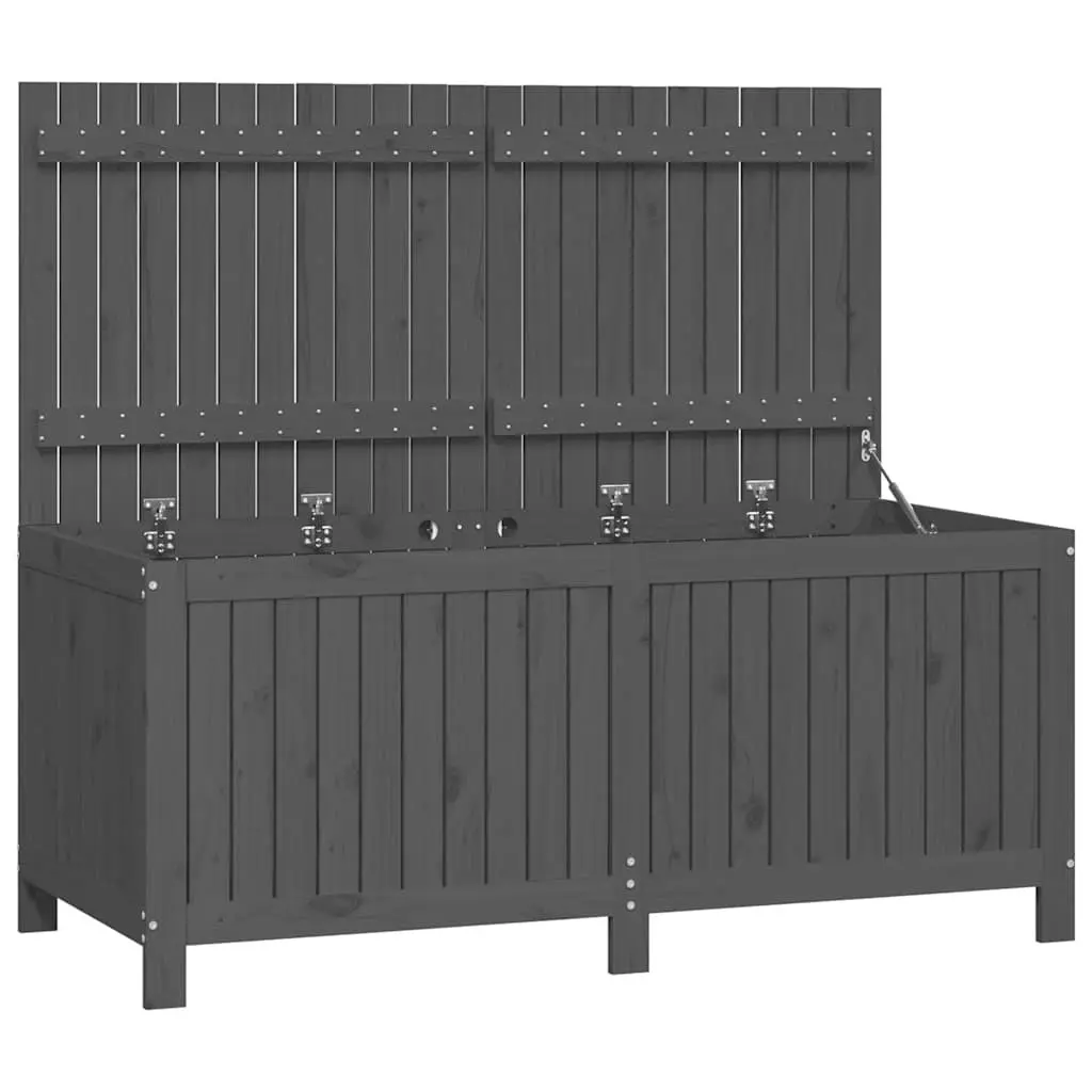 Garden Storage Box Grey Solid Wood Pine Outdoor 147 x 68 x 64 cm