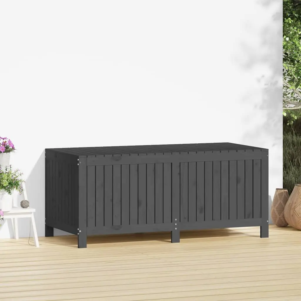 Garden Storage Box Grey Solid Wood Pine Outdoor 147 x 68 x 64 cm