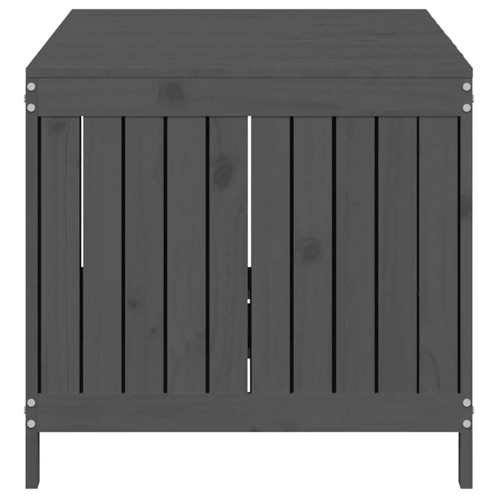 Garden Storage Box Grey Solid Wood Pine Outdoor 147 x 68 x 64 cm