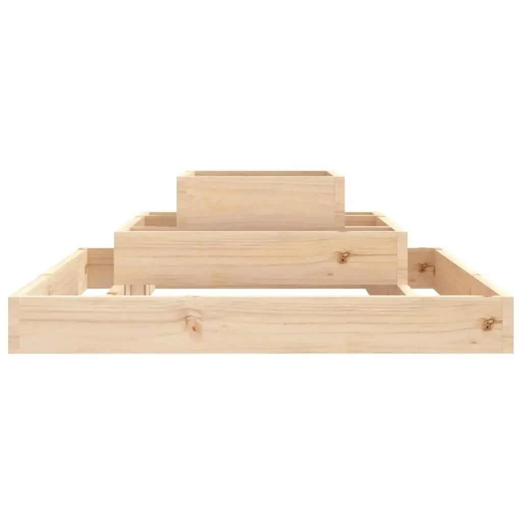 Wooden Planter Box 80x80x27cm 3-Tier Raised Garden Flower Pot Pine