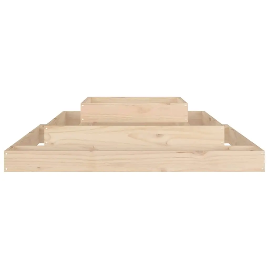 Wooden Planter 110x110x27 cm 3-Tier Raised Flower Bed Garden Container