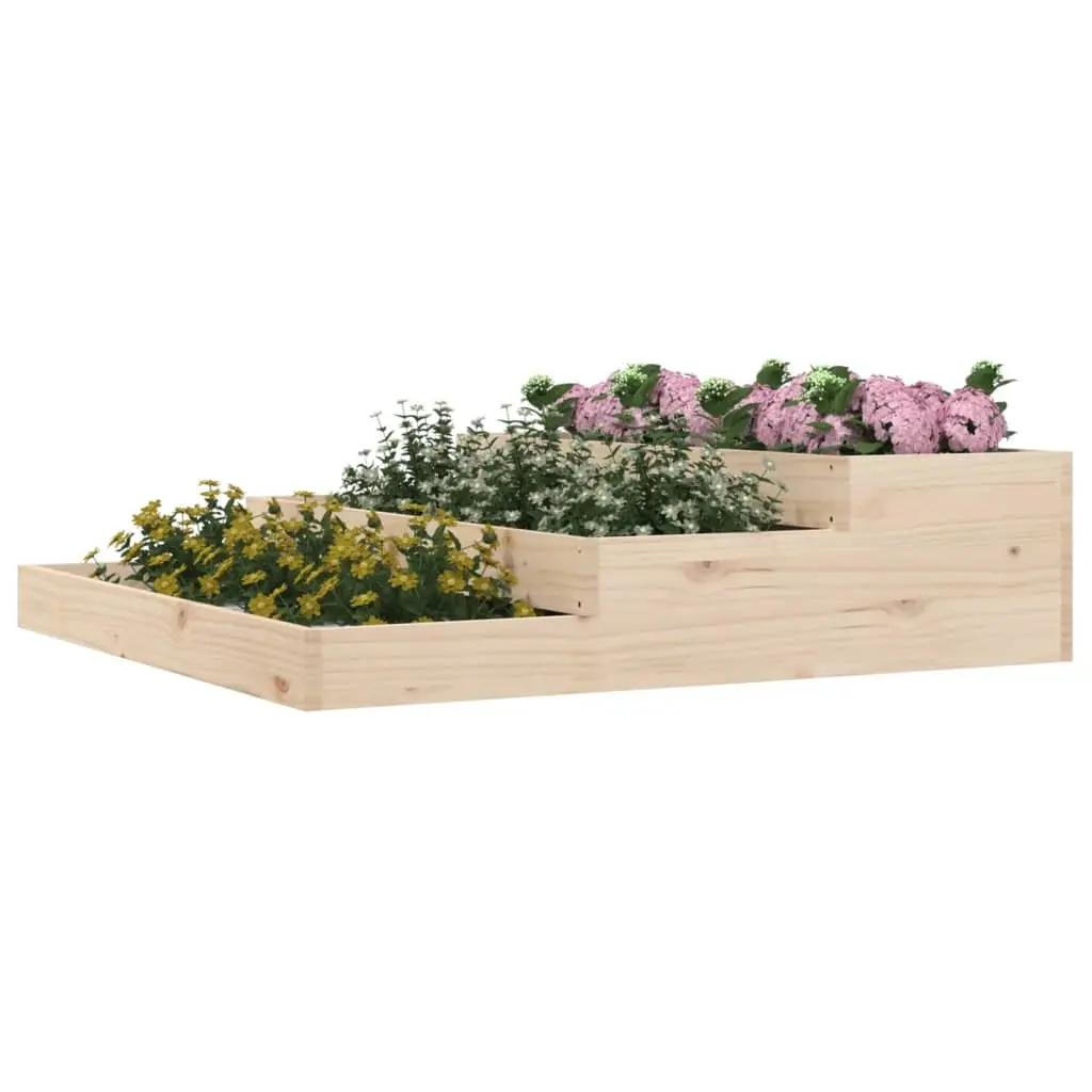 Wooden Planter Box 107x107x27 cm in Solid Pine