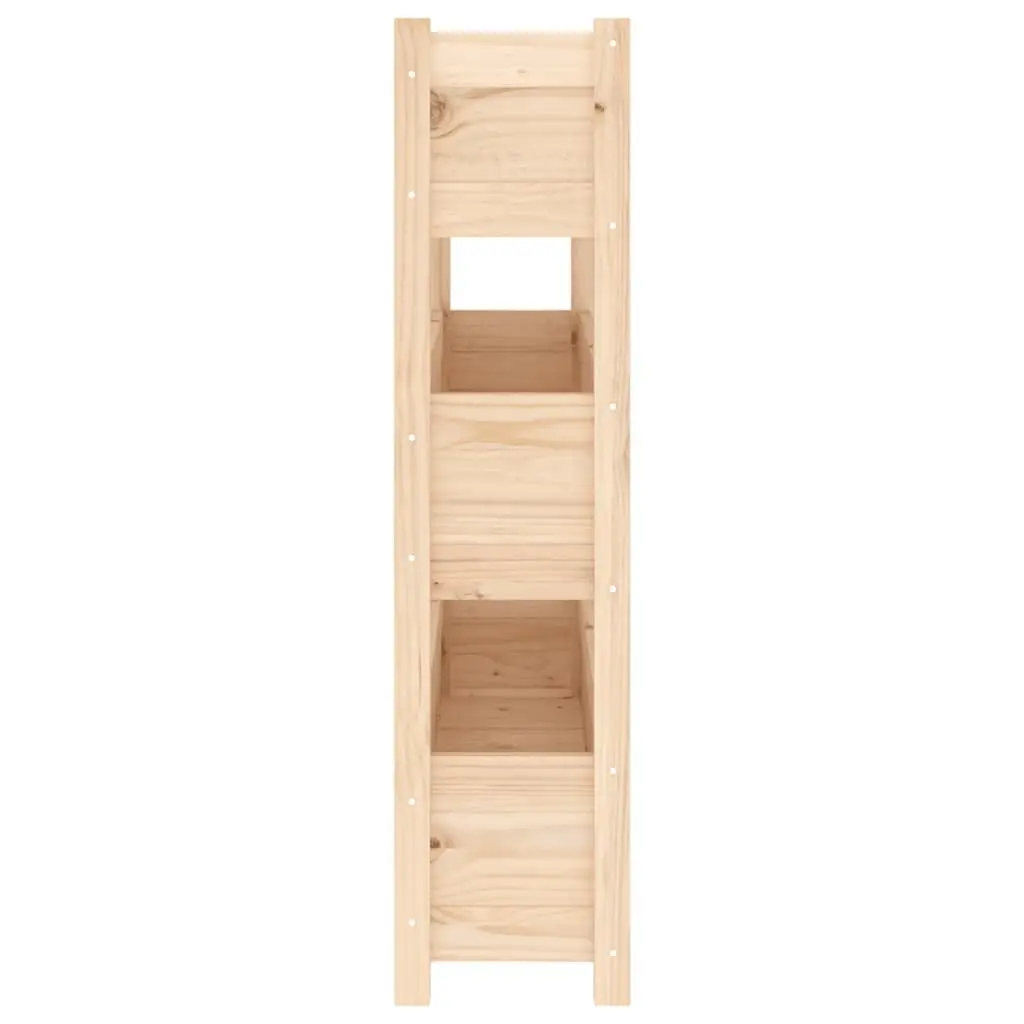 Wooden Garden Planter Raised Bed 112x25x104.5 cm Pine 3 Flower Boxes